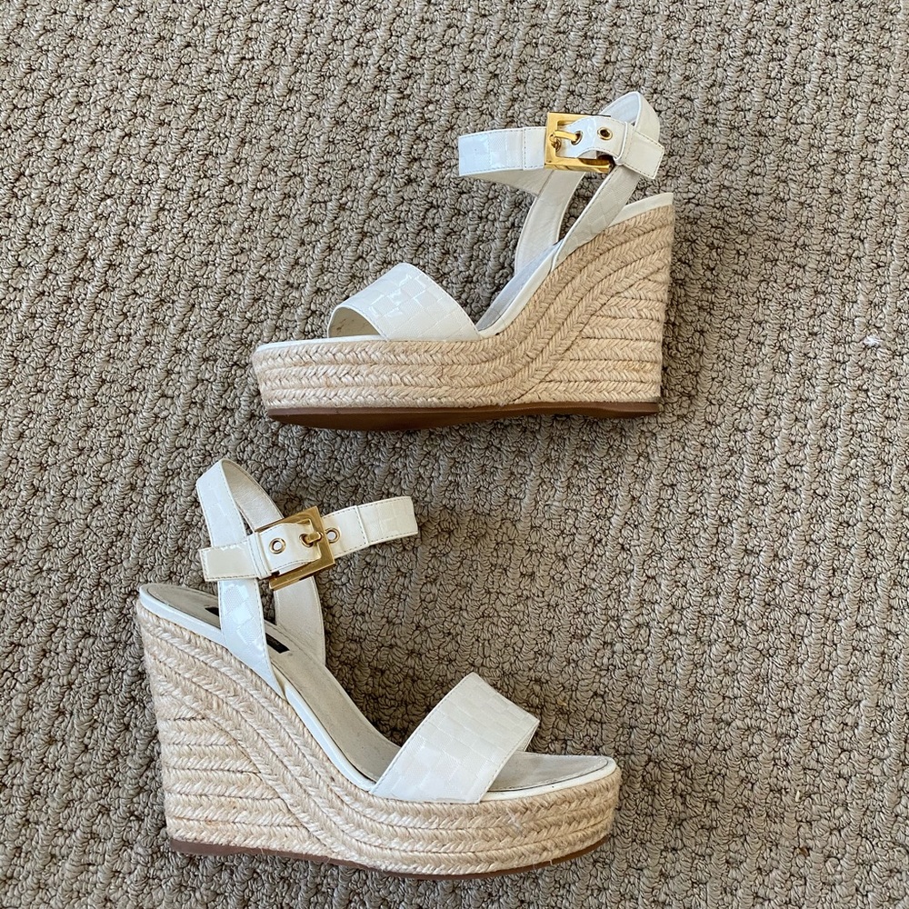 Louis Vuitton White Patent Leather Espadrilles